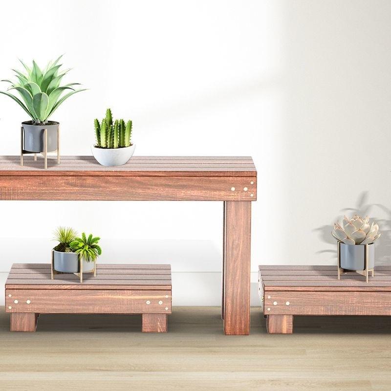 防腐木花架多肉户外多层绿萝花盆阶梯架子阳台室内实木落地置新款