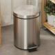 不锈钢垃圾桶8l脚踏式 筒带内有盖酒店家用办公室卫生间拉丝钢脚踏