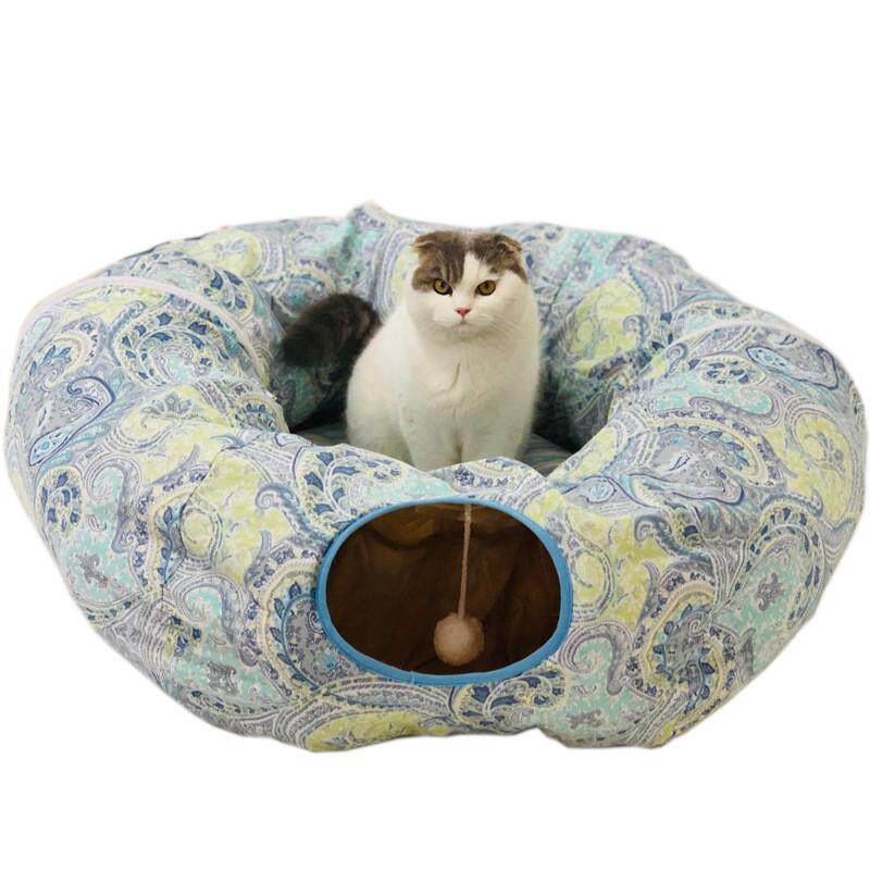 猫隧道窝小猫法兰绒猫窝通道星星款猫床滚地龙宠物游乐场