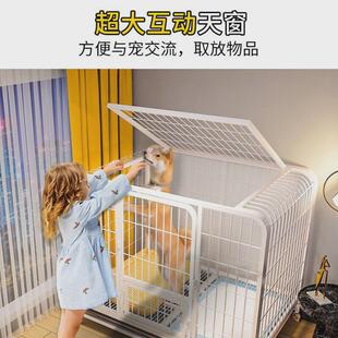 狗笼子中型小型犬室内大型折叠狗窝带厕所柴犬柯基宠物笼狗狗围栏