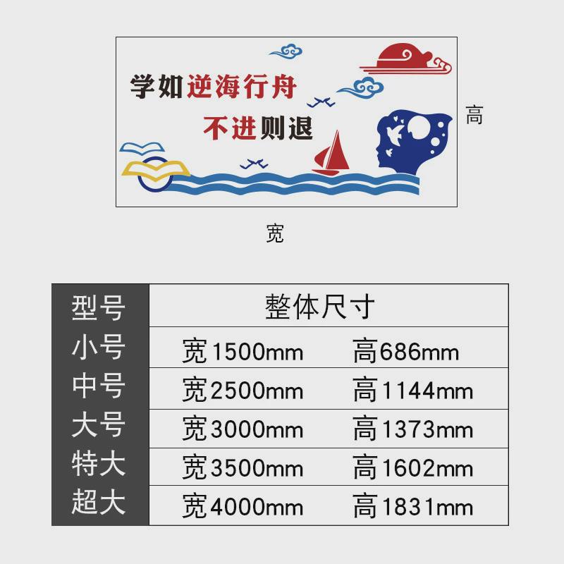 班级教室文化墙面布置自粘防水励志文字标语亚克力立体墙贴纸图案