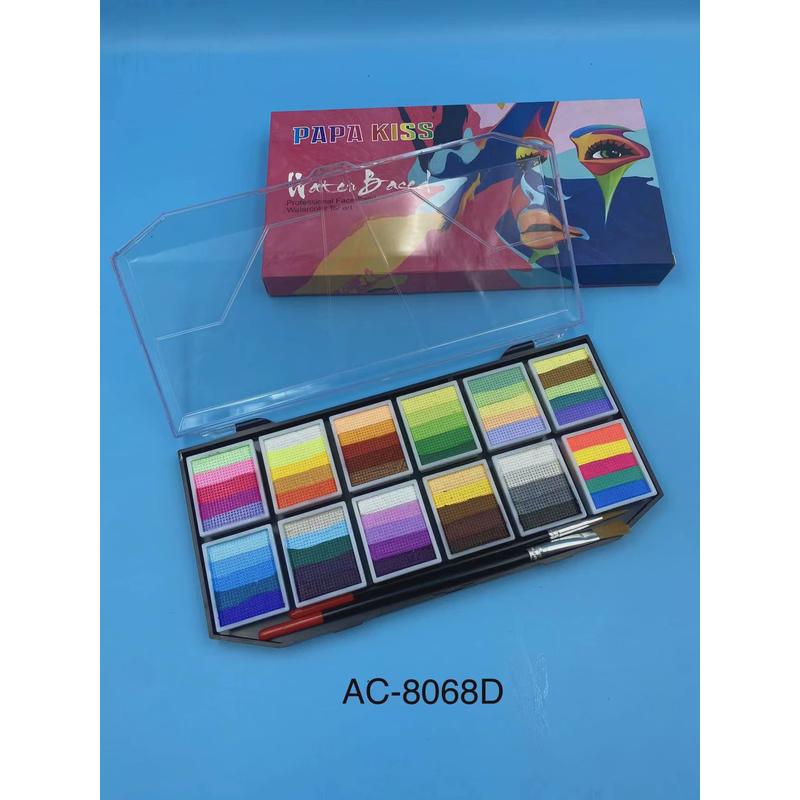 12格拼色直销可拆卸万圣节舞台儿童好上色带笔刷工厂人体彩绘颜料