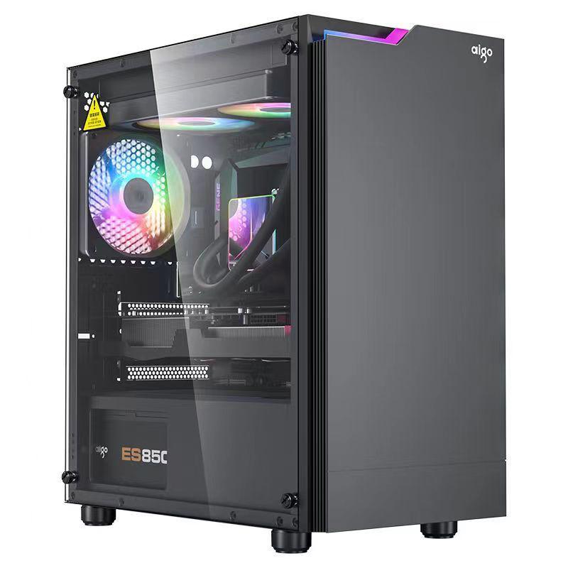 爱国者V13机箱电脑台式主机itx白色240水冷MATX玻璃侧透ARGB机箱