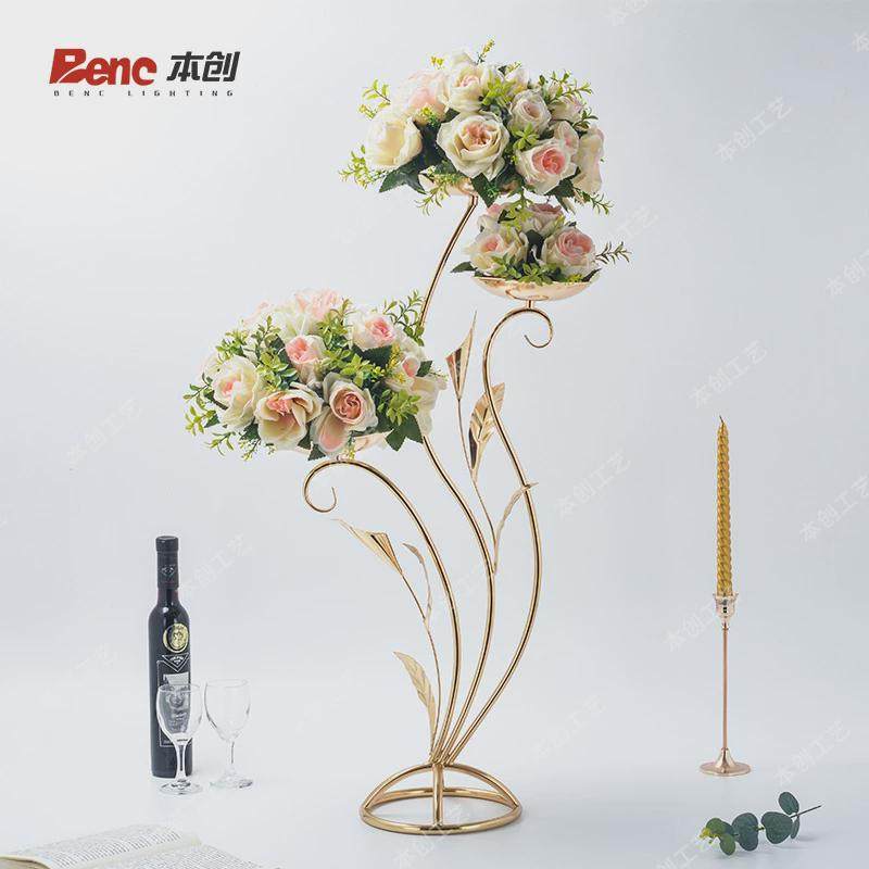 酒店展厅主桌装饰用品舞台鲜花道具展示架子婚庆路引几何铁艺花架