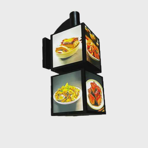 店铺门面挂墙发光灯箱餐饮菜品展示旋转菜单广告牌多层门头招牌