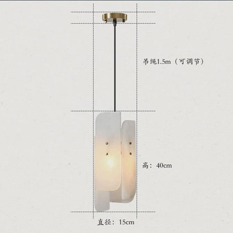 现代新中式书房创意设计师展厅客厅餐厅小吊灯卧室床头云石灯具