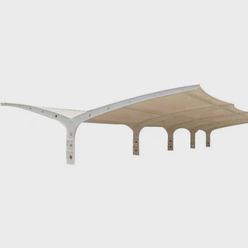 厂家直销户外家用电动简易遮阳棚雨篷篮球场顶棚膜结构雨棚膜结构