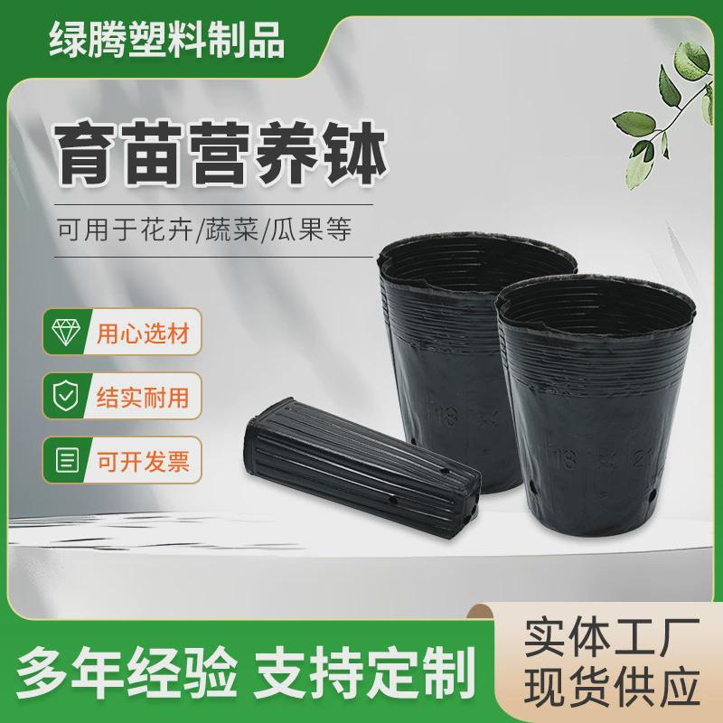 花卉塑料育苗营养钵营养杯简易育苗盆加厚圆形一次性黑色塑料