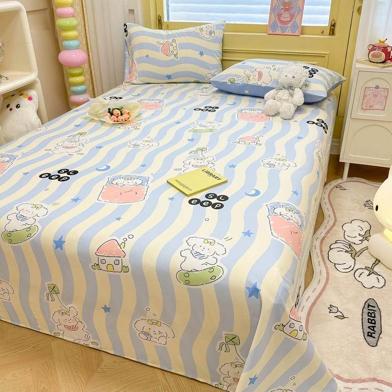 学生宿舍可爱卡通100全棉亲肤床单单件1.5m1.8米纯棉被单人三件套,床上用品,床单,淘宝优惠券,粉丝福利购,淘宝优惠卷
