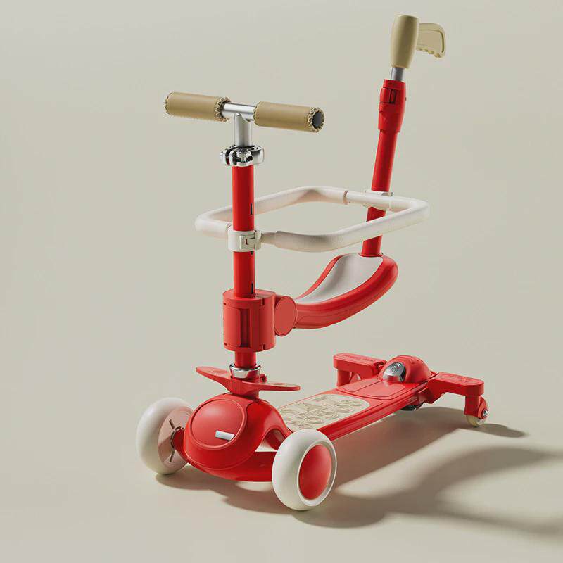 儿童滑板一键折叠滑行车多功能溜娃车六合一1-3-6岁轻巧方便携带,玩具/童车/益智/积木/模型,滑板车,淘宝优惠券,粉丝福利购,淘宝优惠卷