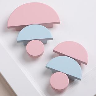 q&新款半圆形实木拉手儿童房宝宝衣柜柜门柜子抽屉把原木木制简约