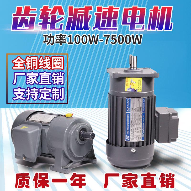 齿轮减速电机三相380V220V变频调速电机400W750W立卧式低速电机