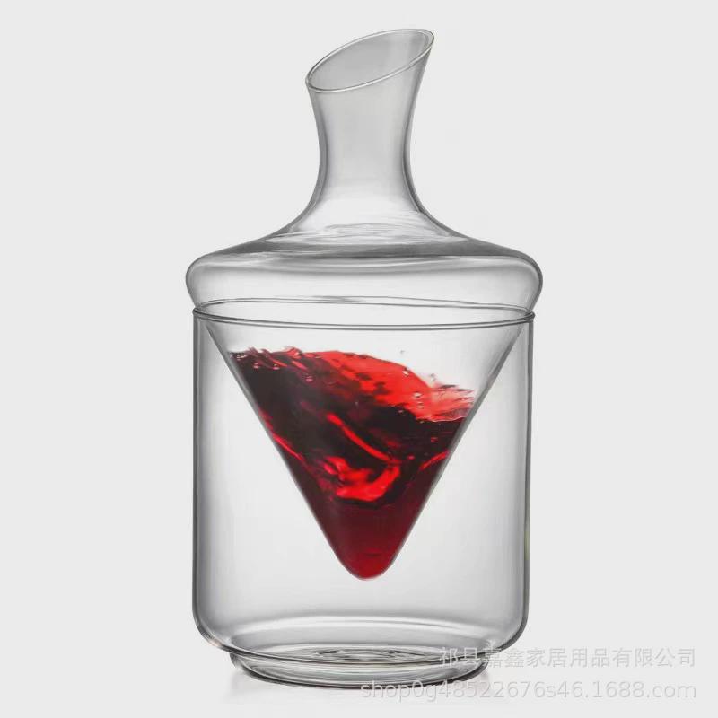 香槟白葡萄酒冰桶醒酒器手工吹制套装家用样板间酒具摆件