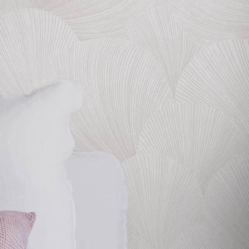 简约抽象云朵贝壳手绘壁纸天花板客厅沙发背景墙精致涂鸦线条壁纸