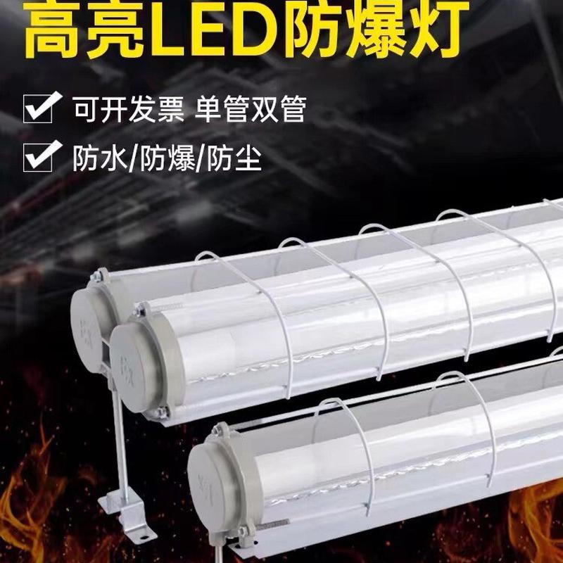 LED防爆灯t8单双管日光灯隔爆工业照明1.2米长条支架灯防爆荧光灯