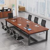 现代简约长方形办公室大桌子洽谈长条桌工作台办公会议电脑桌