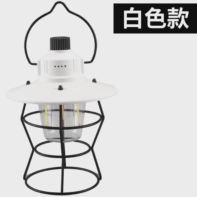 新款户外手提照明野营灯多功能营地照明马灯led复古露营灯