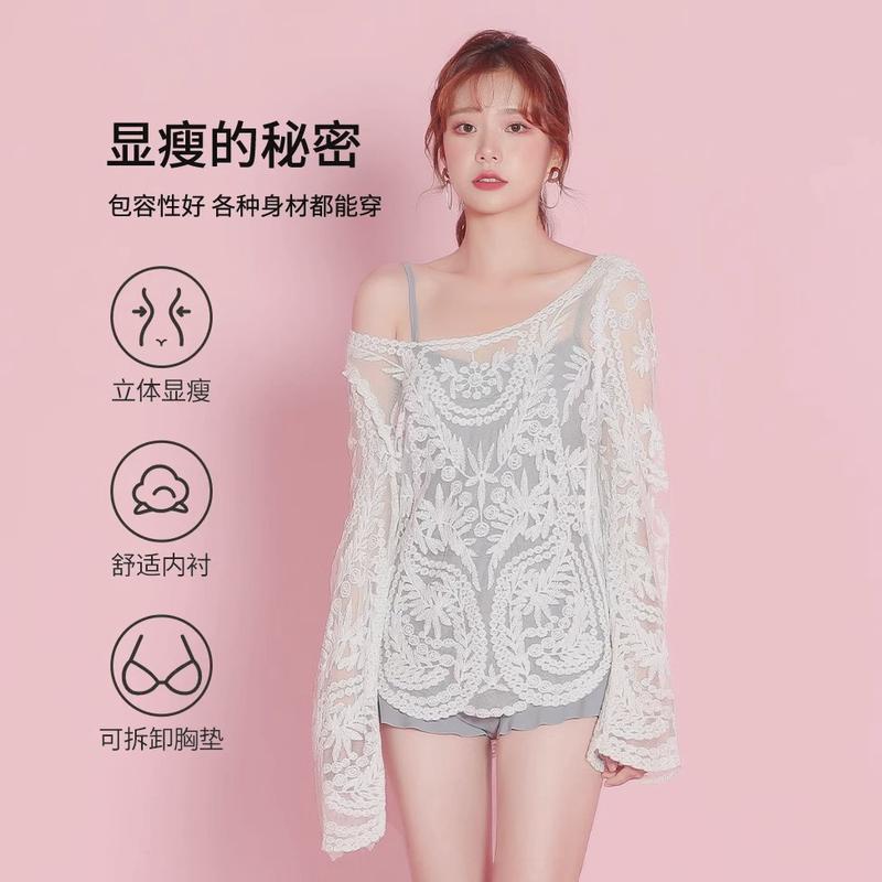 长袖连体泳衣遮肉显瘦女高级感纯欲风泳装保守大码游泳衣2024新款