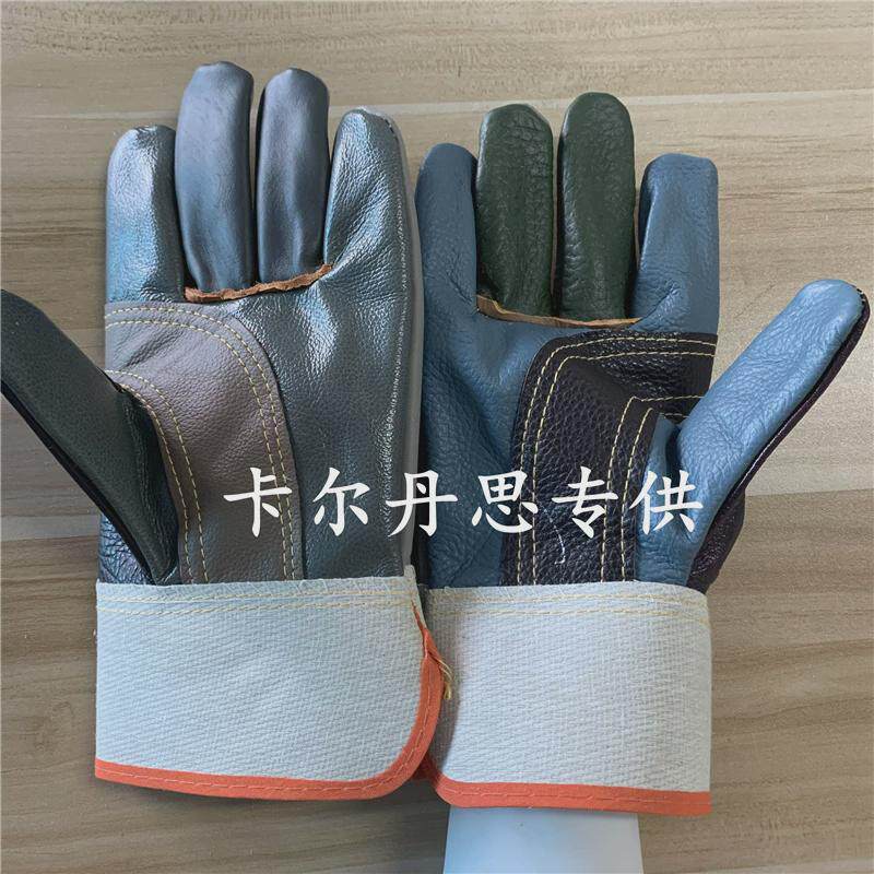 工友电焊手套 短款牛皮手套 头层牛皮焊接手套耐磨隔热防高温手套