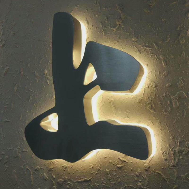 led金属背光字不锈钢背扣水晶发光字亚克力迷你背发光字门头招牌