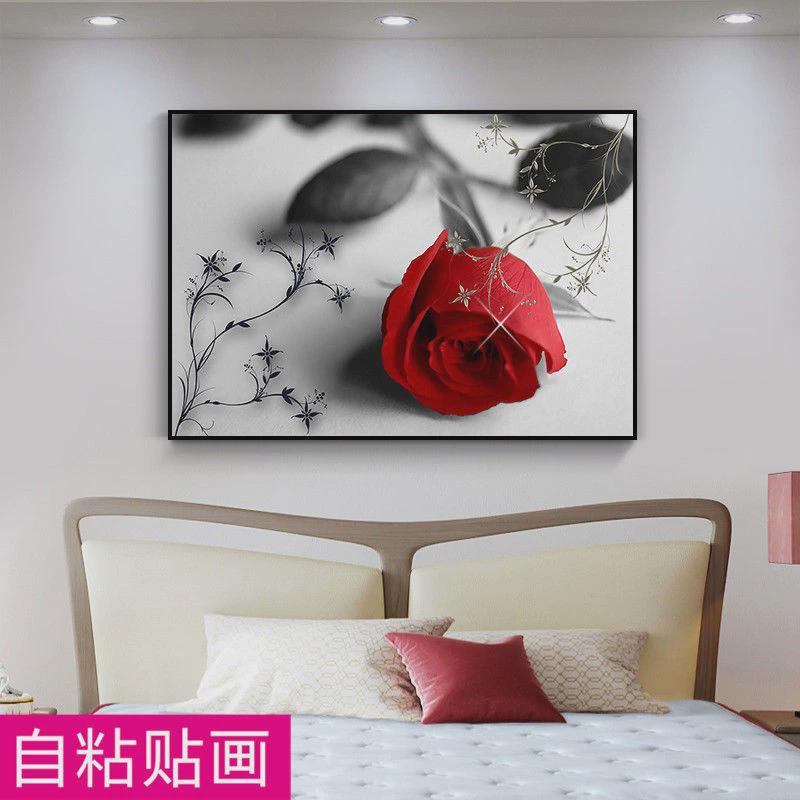 自粘立体卧室床头装饰画现代简约房间客厅墙立体墙上墙面墙纸贴画图片