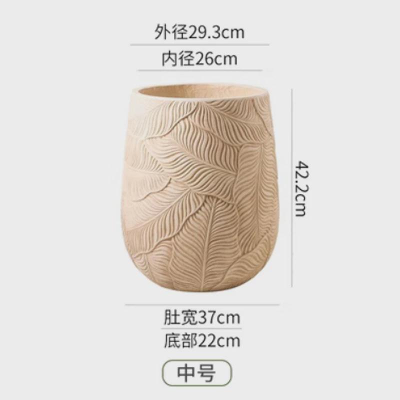 复古水泥花盆特大号阳台千年木龙血树百合天堂鸟竹柠檬树家用花盆