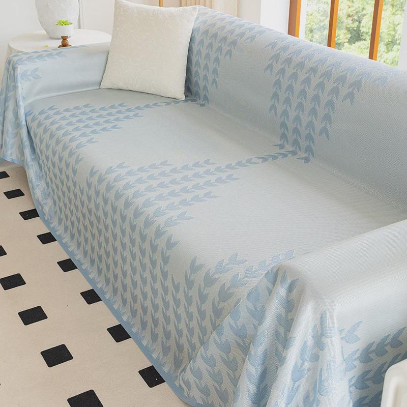 夏季冰丝沙发巾全盖一片式防滑夏天凉席沙发垫子盖布全包沙发套罩