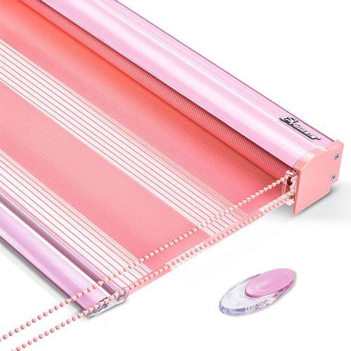 t5lp免打孔安装卷帘窗帘成品升降卷拉式手拉遮光柔纱帘卫生间百叶