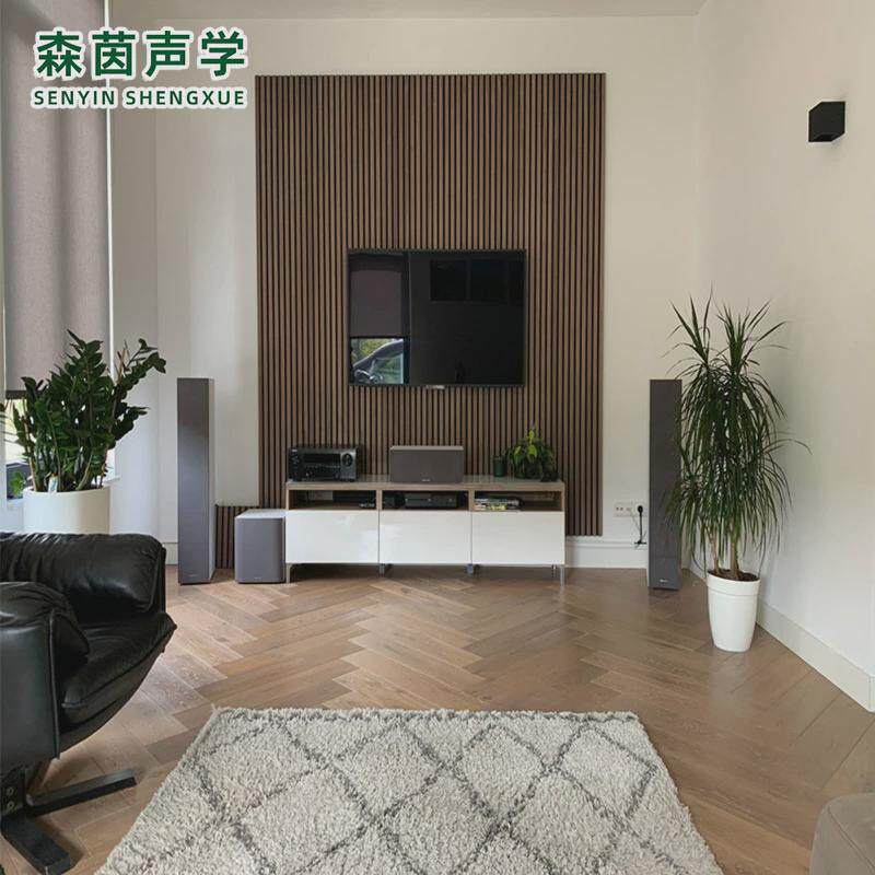 家装背景墙实木装饰材料聚酯纤维木条吸音降噪护墙mdf新型栅板格