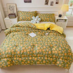 豆豆绒冬被双层纱四季 被学生宿舍冬被单双人被褥豆豆春秋被芯批发