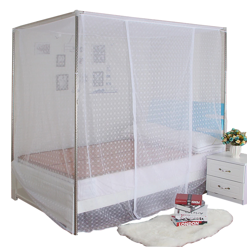 rkt4传统梅花老式蚊帐不防尘顶单门绣杆落地支架1.2米1.5m1.8m床