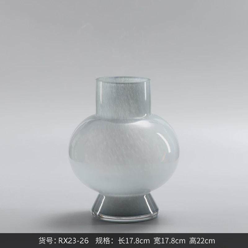 博西装饰品冷烟灰色水培玻璃花瓶摆件家居软装样板间家居花器