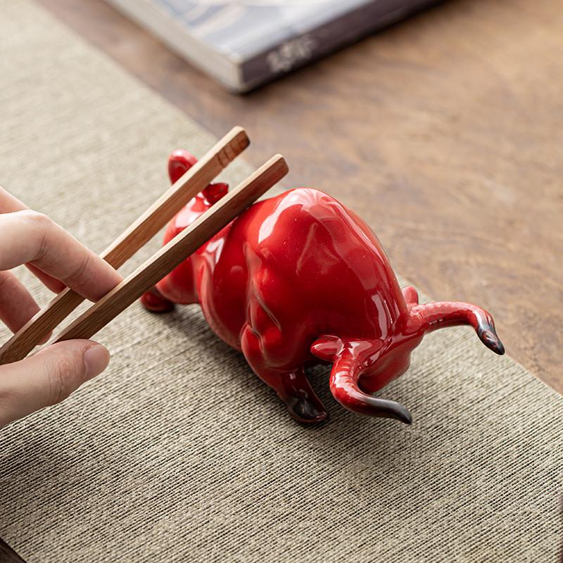 热销牛紫砂茶宠小摆件精品扭转乾坤个性笔搁创意茶道茶具配件茶台