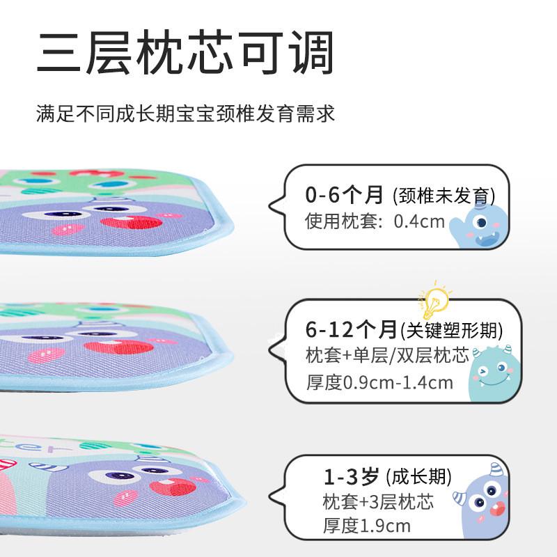 婴儿枕头夏季吸汗透气冰丝枕1岁到3岁儿童凉席枕片0到6个月云片枕