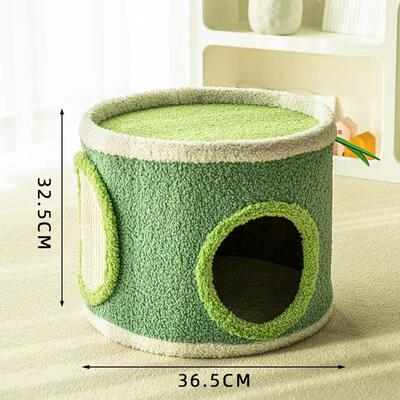 创意竹子造型剑麻桶猫窝双层别墅房子大号猫咪睡觉小屋支持ome