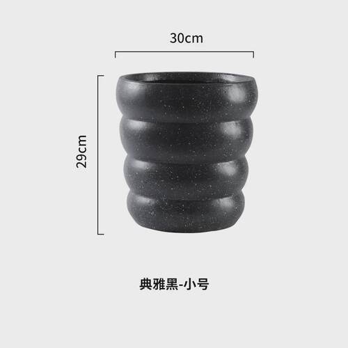 龟背竹纹高款特大号镁泥花盆侘寂风仿水泥客厅阳台螺旋尤加利种树