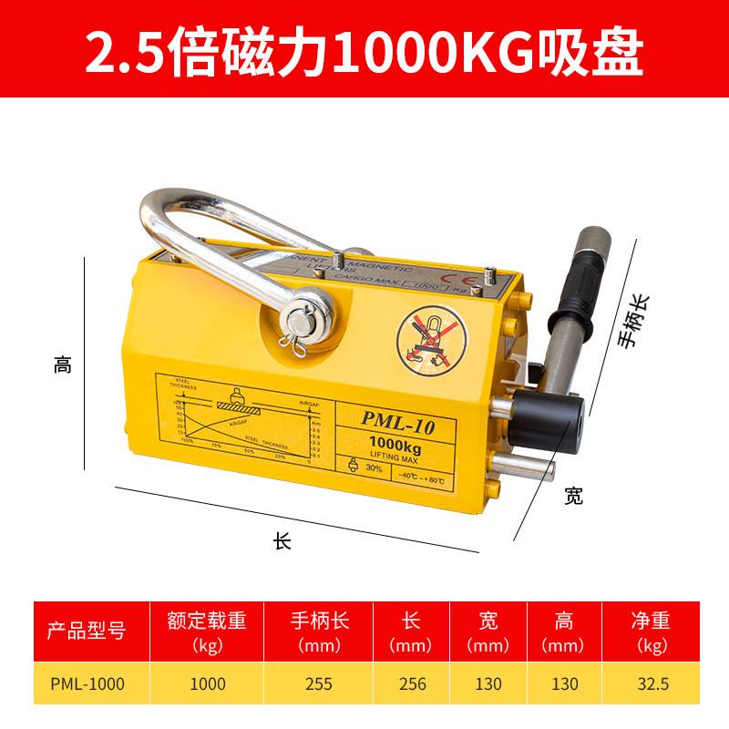 聚钢永磁起重器1吨2吨3吨5吨工业吸盘强磁铁落地手动不消磁磁力