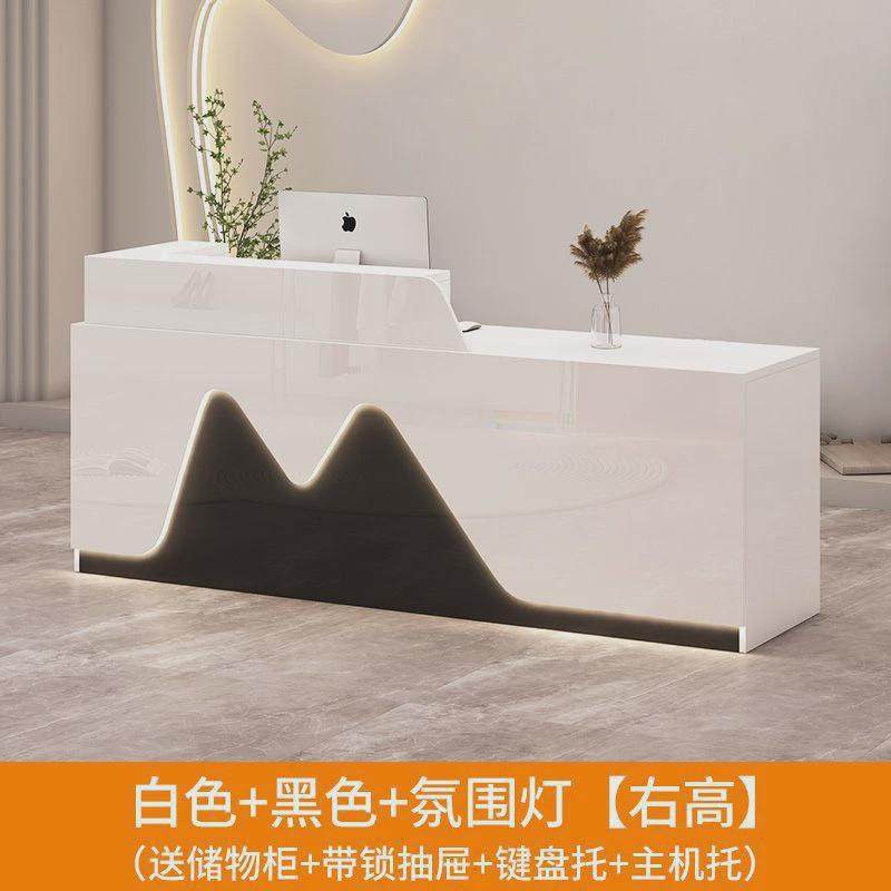 收银台吧台轻奢高级感服装店院柜台桌现代简约公司前台接待台实用,商业/办公家具,大班台/主管桌,淘宝优惠券,粉丝福利购,淘宝优惠卷