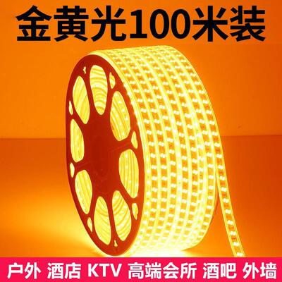 金黄光5730双排贴片黄光酒店KTV户外防水金黄色线灯120珠LED灯带