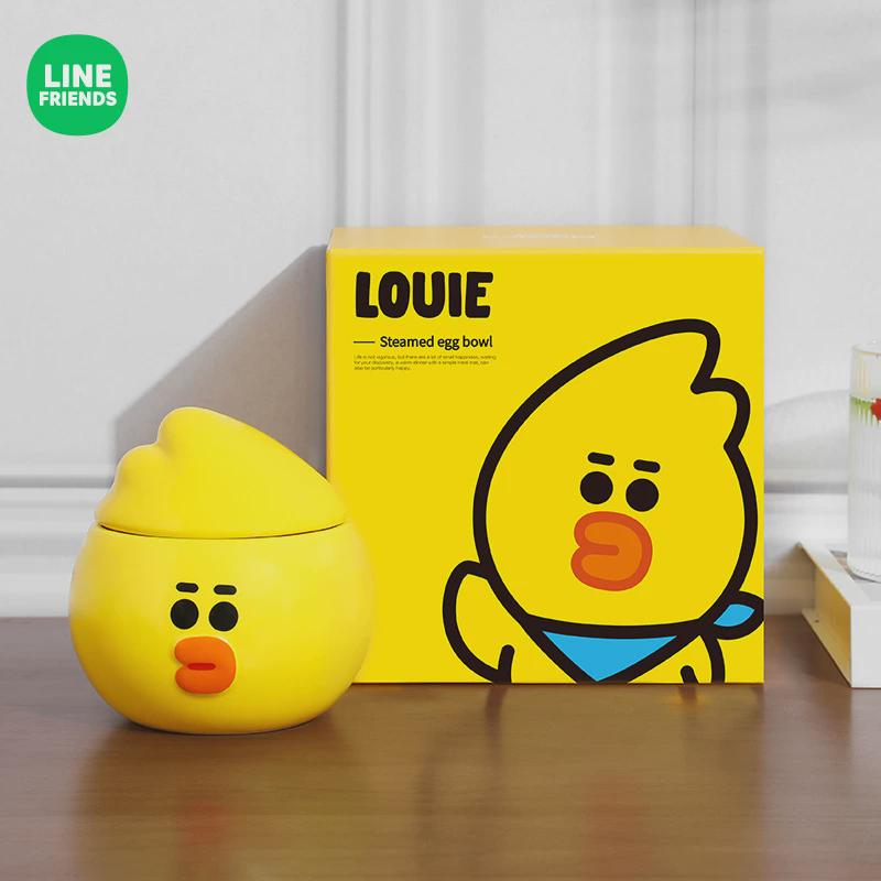 餐具卡通创意个性linefriends陶瓷蒸蛋碗带盖沙拉碗甜品套装
