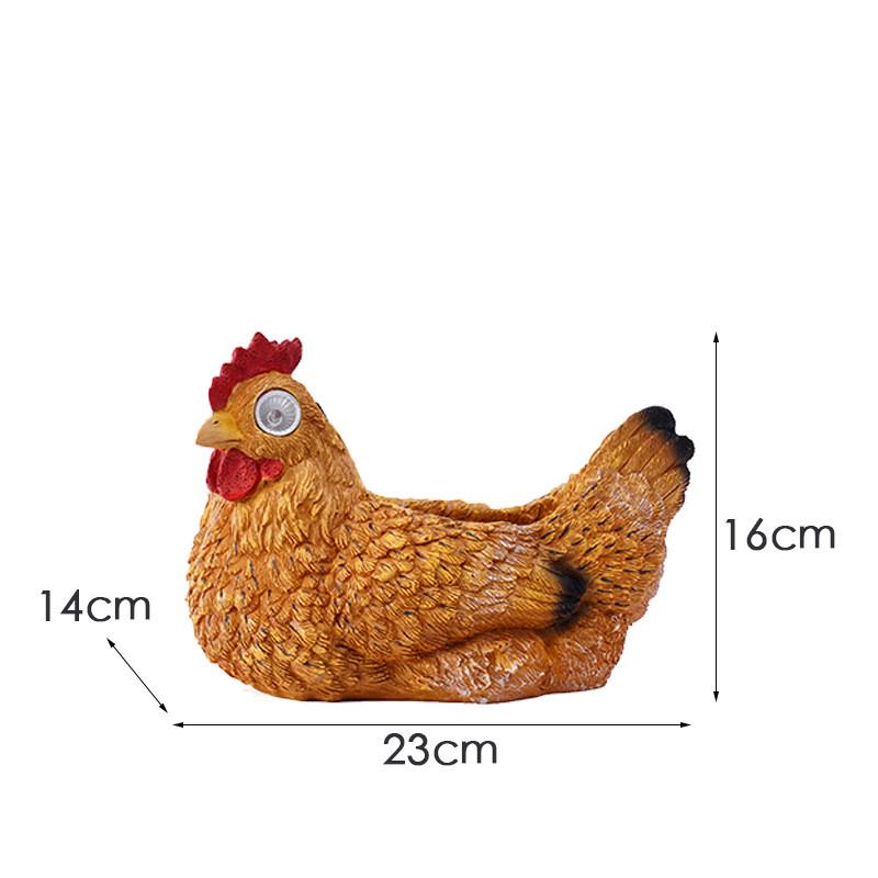 仿真母鸡多肉花盆庭院花园草坪造景装饰户外太阳能灯树脂摆件
