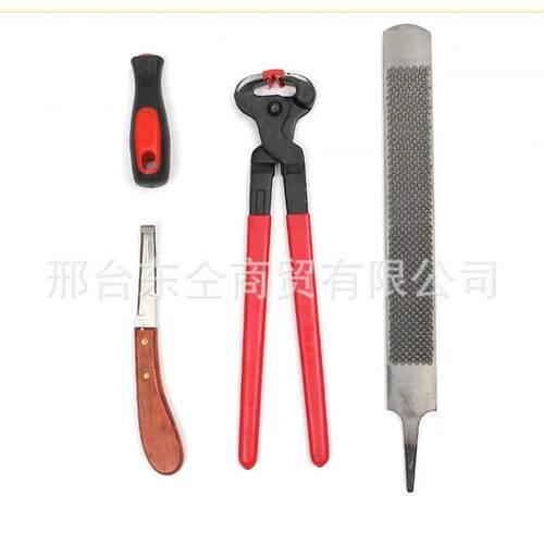 修马房钉掌工具三件套装马蹄钳压钉钳蹄锉蹄刀专业修蹄马蹄马术用
