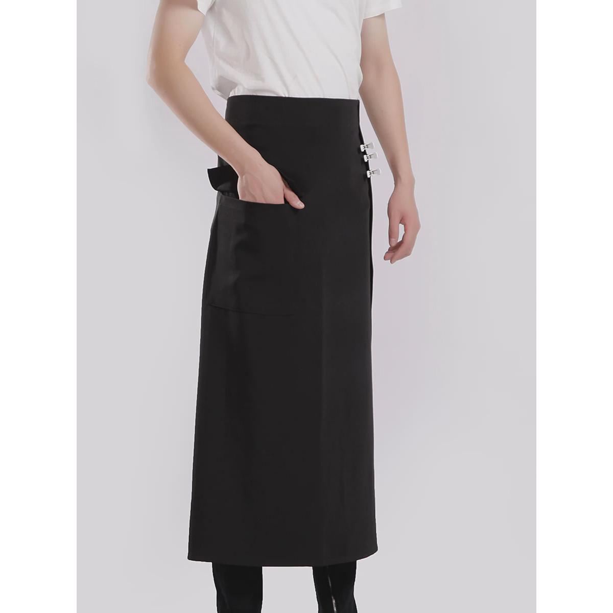 86m0围裙2023新款半身美发师工作服一片式理发男女化妆师定制log