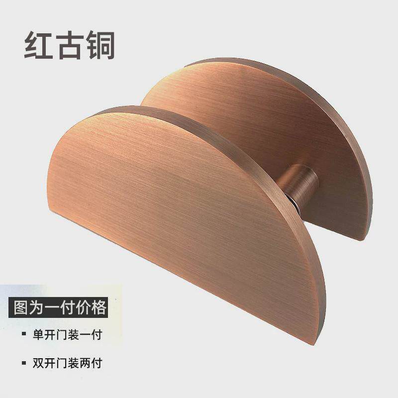 现代简约半圆形铝合金黑色拉手白色现定制logo大门拉手玻璃门把手