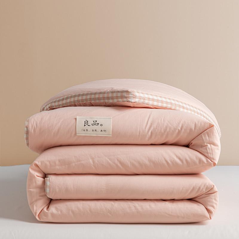 無印风冬被大豆被学生被子立体边大豆纤维被宿舍春秋被棋盘格礼品