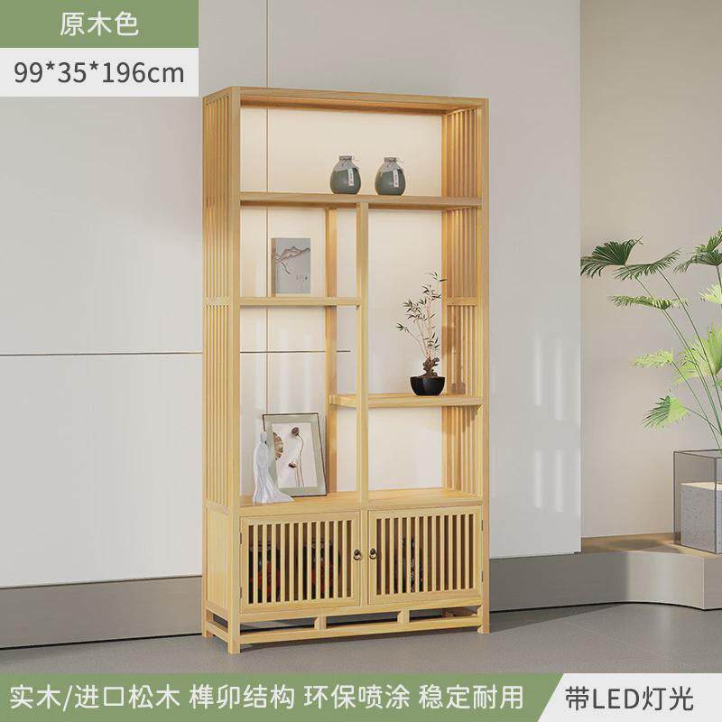 博古架茶具做格子架置物架可收纳架屏风隔断玄关实木茶室柜新中式