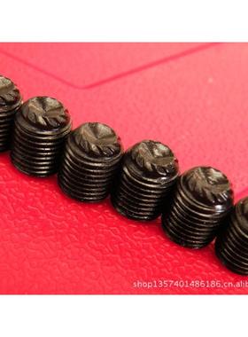 美制细牙DIN916K滚花机米螺丝10-32防滑紧定12.9级花齿发黑止付