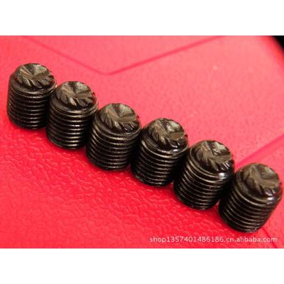 美制细牙DIN916K滚花机米螺丝10-32防滑紧定12.9级花齿发黑止付