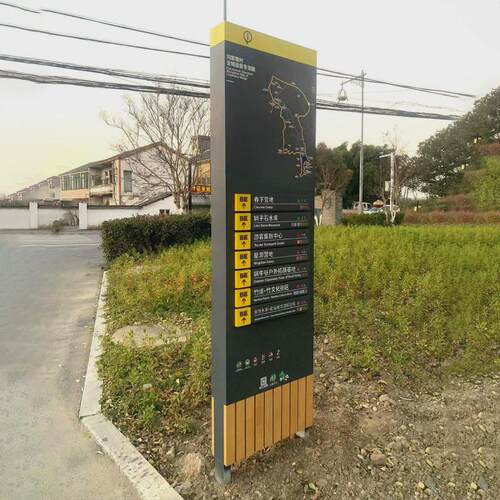 景区全域运营导览商场图道路导览文化村金属广告牌宣传导视栏厂家