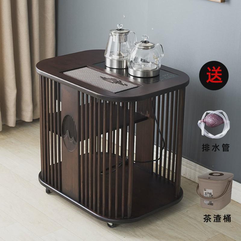 移动茶水茶水柜台桌茶边柜置物架客厅实木办公室水桶柜烧水茶柜子图片